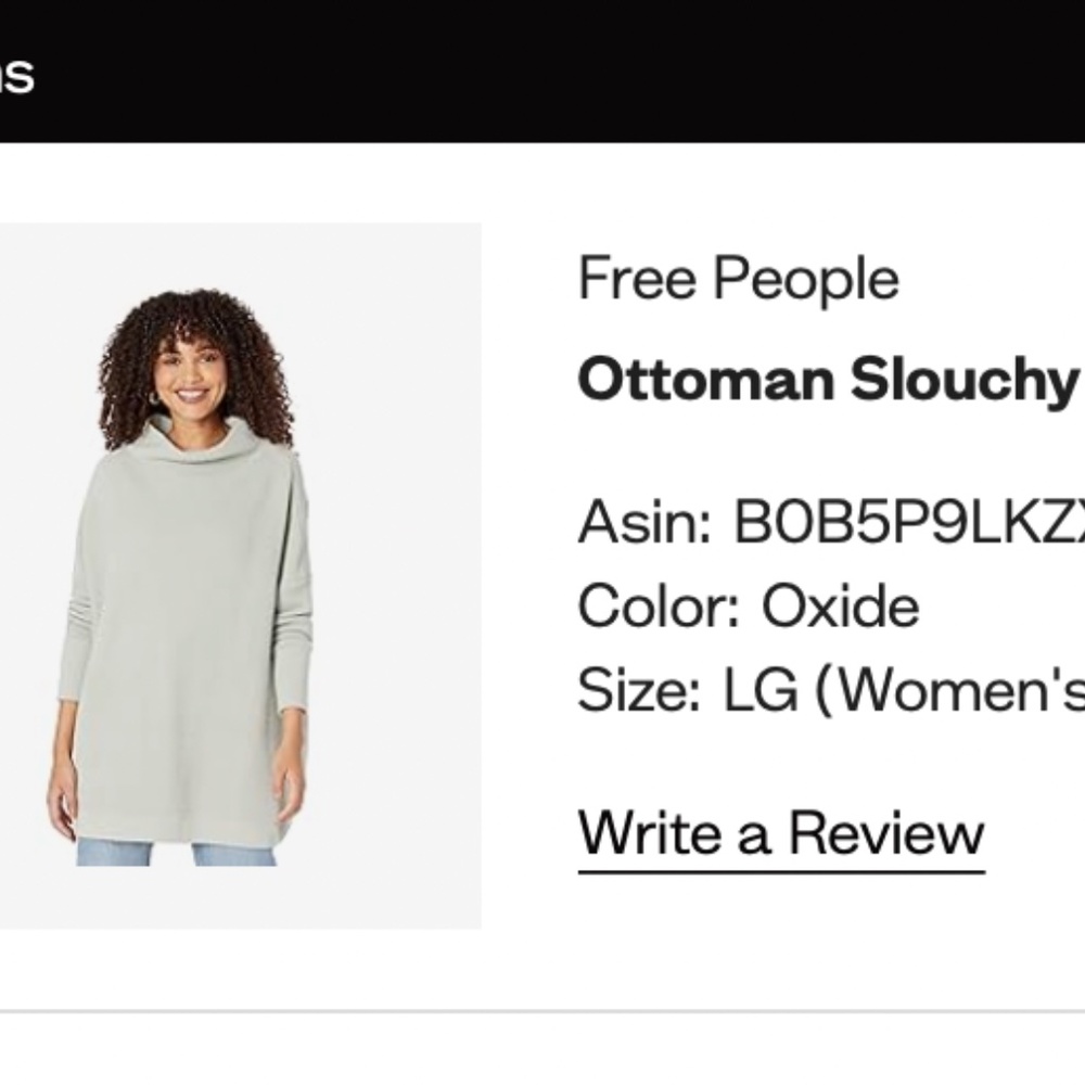 Free People Ottoman Slouchy Tunic Large